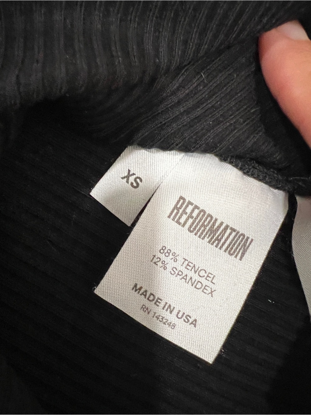 Reformation Black One-Shoulder Ribbed Top - Picture 5 of 5